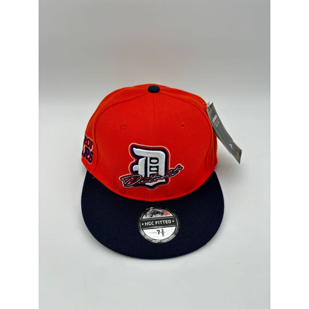 Headgear Classics Detroit Stars Negro League Fitted Hat Orange Navy Size 7 3/8